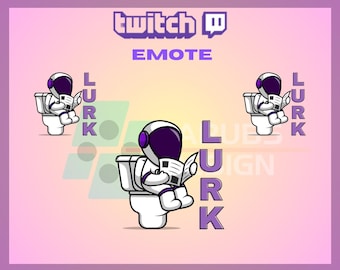 1 Twitch Emote, Astronaut Lurk Emote, Cute Emote, Astronaut on Toilet Emote,  For Streamers-Instant Download/Ready to Use PNG(transparent)