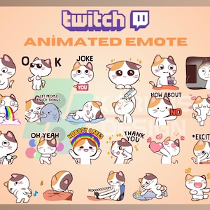 Animated Twitch, Kick Emote, Cute Cat Emote, Funny, Kitten Emote, Animal Emote, For Streamers - Instant Download/Ready to Use (transparent)