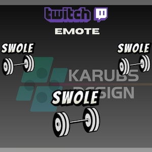 1 Twitch Emote, Swole Emote, Lift Emote, Barbell Emote, Weight Lifting Emote, For Streamers - Instant Download/Ready to Use PNG(transparent)