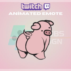 Animated Twitch, Kick Emote, Twerking Pig Emote, Cute Emote, Dance Emote, Animal, For Streamers-Instant Download/Ready to Use (transparent)