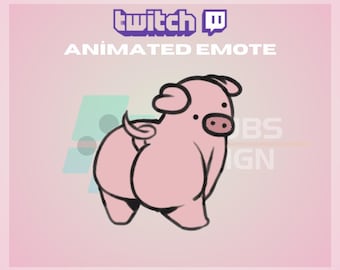 Animated Twitch Emote, Twerking Pig Emote, Cute Emote, Dance Emote, Animal Emote, For Streamers-Instant Download/Ready to Use (transparent)