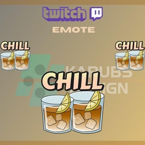 1 Twitch Emotes, Chill Drink Emote, Community Emote, Drink Emote, Alcohol, For Streamers - Instant Download / Ready to Use PNG (transparent)
