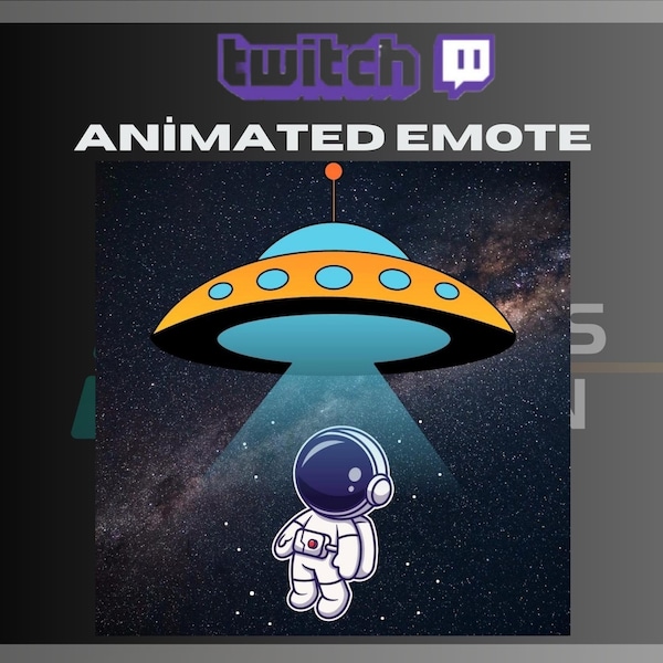 Animated Twitch Emote, Abducted Astronaut Emote, Space Emote, UFO Emote, Twitch Stream, Gamers,For Streamers - Instant Download/Ready to Use