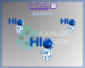 1 Twitch Emote, Astronaut Hi Emote, Spaceman Emote, Hi Emote, Community ...