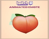 Animated Twitch, Kick Emote, Peach Emote, Yummy Booty, Hip Shaking Emote, Cute, For Streamers - Instant Download/Ready to Use (transparent)