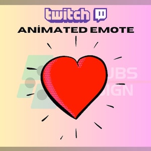 Geanimeerde twitch, kick-emote, hartgeanimeerde emote, hartstuiterende emote, gamers, voor streamers - direct downloaden / klaar voor gebruik (transparant)