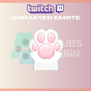 Animated Twitch, Kick Emote, Waving Paw Emote, Cute Emote, Cat Paw Emote, Cat, For Streamers - Instant Download/Ready to Use (transparent)