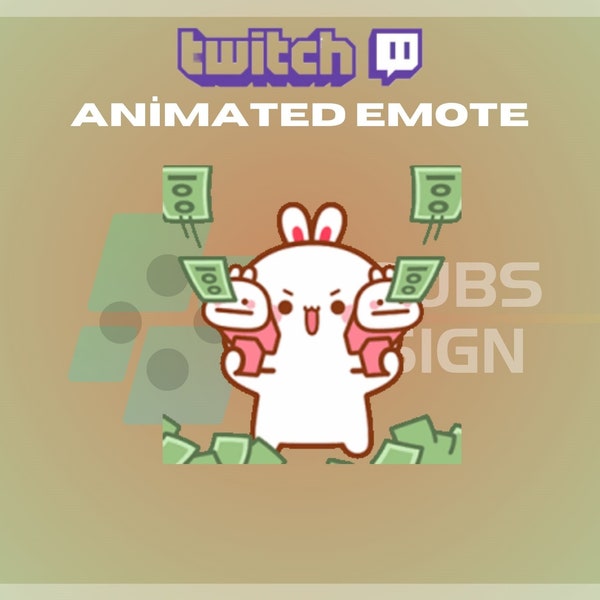 Geanimeerde Twitch Emote, Doneer Emote, Leuke Emote, Donaties Emote, Geld Emote voor Streamers - Direct downloaden / Klaar voor gebruik (transparant)