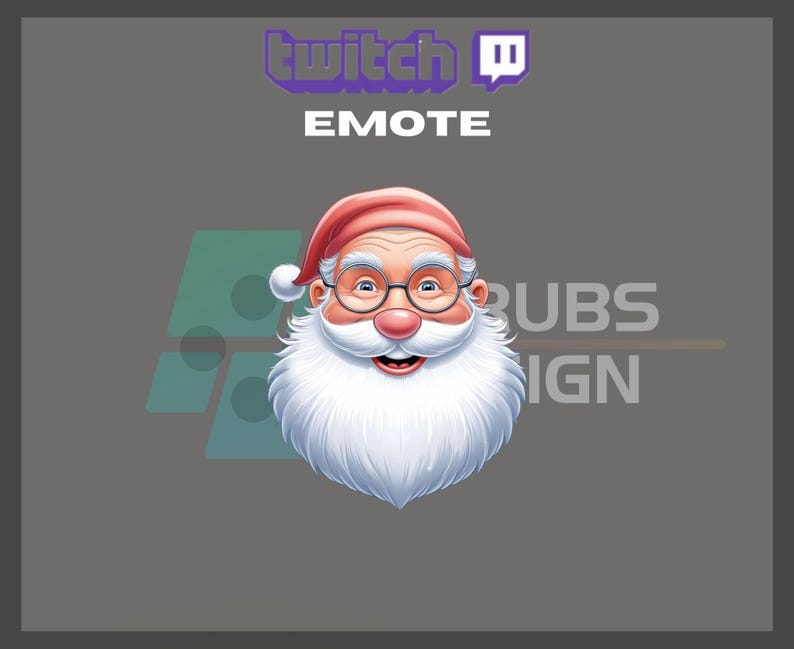 Streamer Santa 1 Twitch, Kick Emote, Santa Emote, Cute Emote, Christmas Emote, Glasses ...