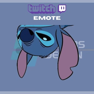 Animated Twitch, Kick Emote, Stitch Hanging Emote, Surprise Emote, Sullen, For Streamers - Instant Download / Ready to Use (transparent)