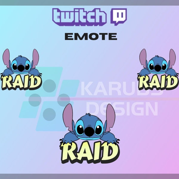 1 Twitch Emote, Stitch Raid Emote, Cute Emote, Raid Emote, Stitch Emote, Raid, For Streamers-Instant Download/Ready to Use PNG (transparent)