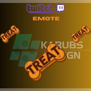 1 Twitch Emote, Treat Emote, Bone Emote, Biscuit Emote, Channel Points Emote, For Streamers - Instant Download/Ready to Use PNG(transparent)