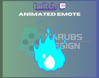 Animated Twitch Emote, Blue Fire Emote, Twitch Emote, Community Emote, Fire Emote, For Streamers-Instant Download/Ready to Use (transparent)