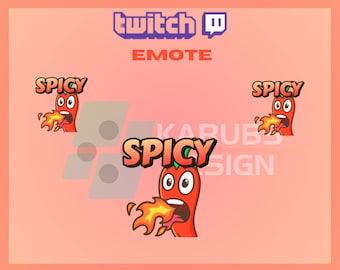 1 emoticón de Twitch, emoticón de pimiento picante, pimiento kawaii, emoticón de especias, emoticón picante, emoticón de la comunidad, descarga instantánea/PNG listo para usar (transparente)