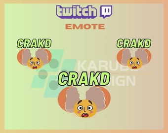 1 Twitch Emote, Crakd Emote, Craked Emote, Gamer Emote, Funny Emote, For Streamers - Instant Download / Ready to Use PNG (transparent)