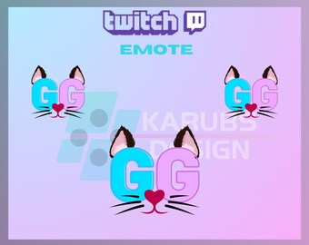1 Twitch Emote, GG Cat Emote, Cute Kitten Emote, Community Emote ...