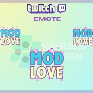 1 Emote Twitch, Emote Mod Love, Emote Kawaii, Grafica Streamer, Emote Twitch, Per Streamer - Download immediato/Pronto all&#39;uso PNG (trasparente)