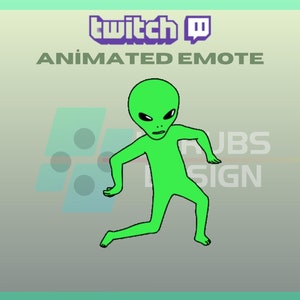 Animated Twitch Emote, Dancing Alien Emote, Dance Emote, Cute Emote, Green Man, For Streamers - Instant Download/Ready to Use (transparent)