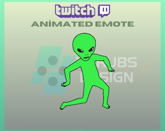 Animated Twitch, Kick Emote, Dancing Alien Emote, Dance Emote, Cute, Green Man, For Streamers - Instant Download/Ready to Use (transparent)