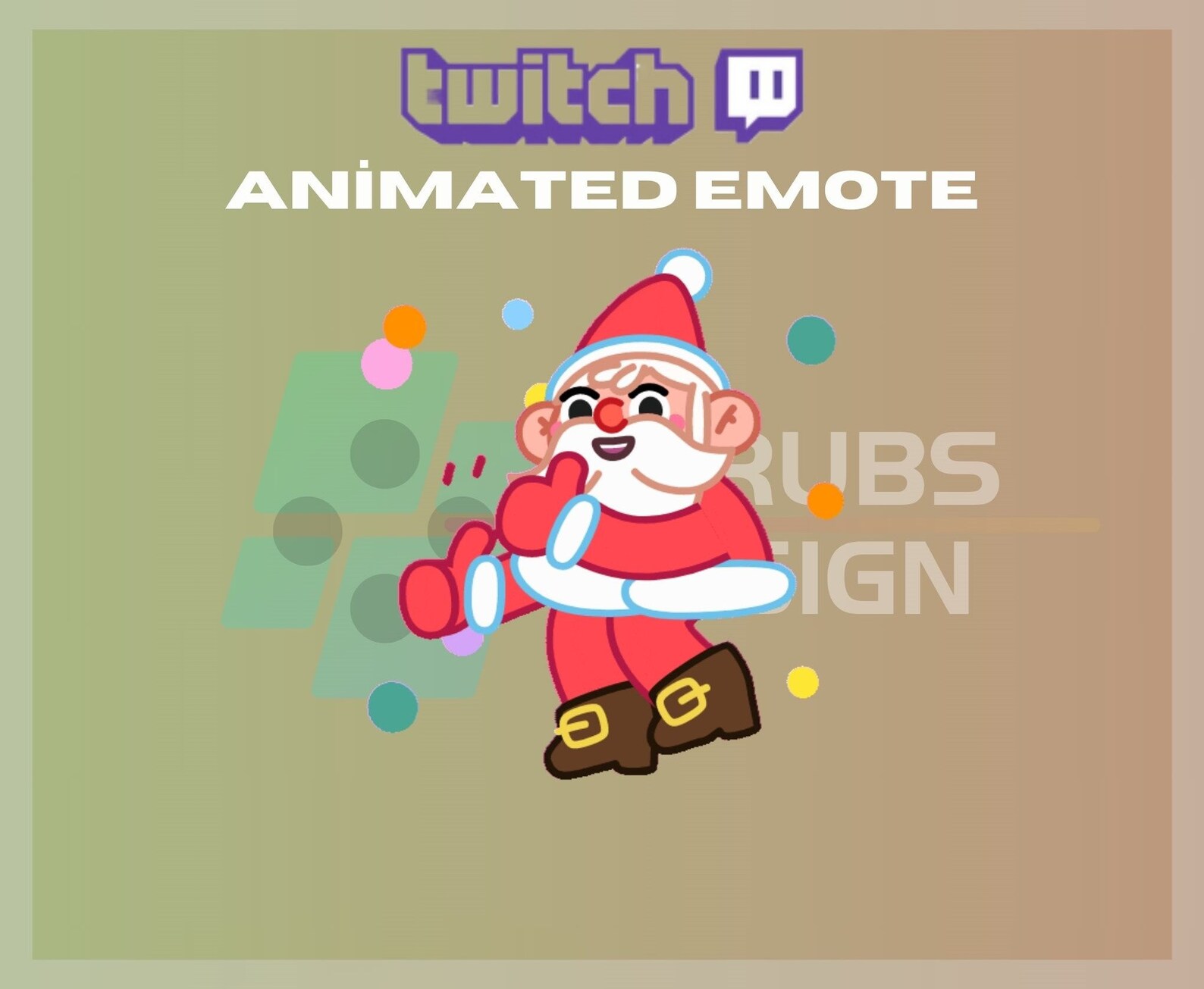 Streamer Santa Animated Twitch Emote, Merry Christmas Emote, Santa Claus Emote, Dance ...