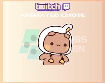 Animated Twitch, Kick Emote, Wiggle Emote, Duck Hat Emote, Cute Bear, Kawaii, For Streamers - Instant Download / Ready to Use (transparent)