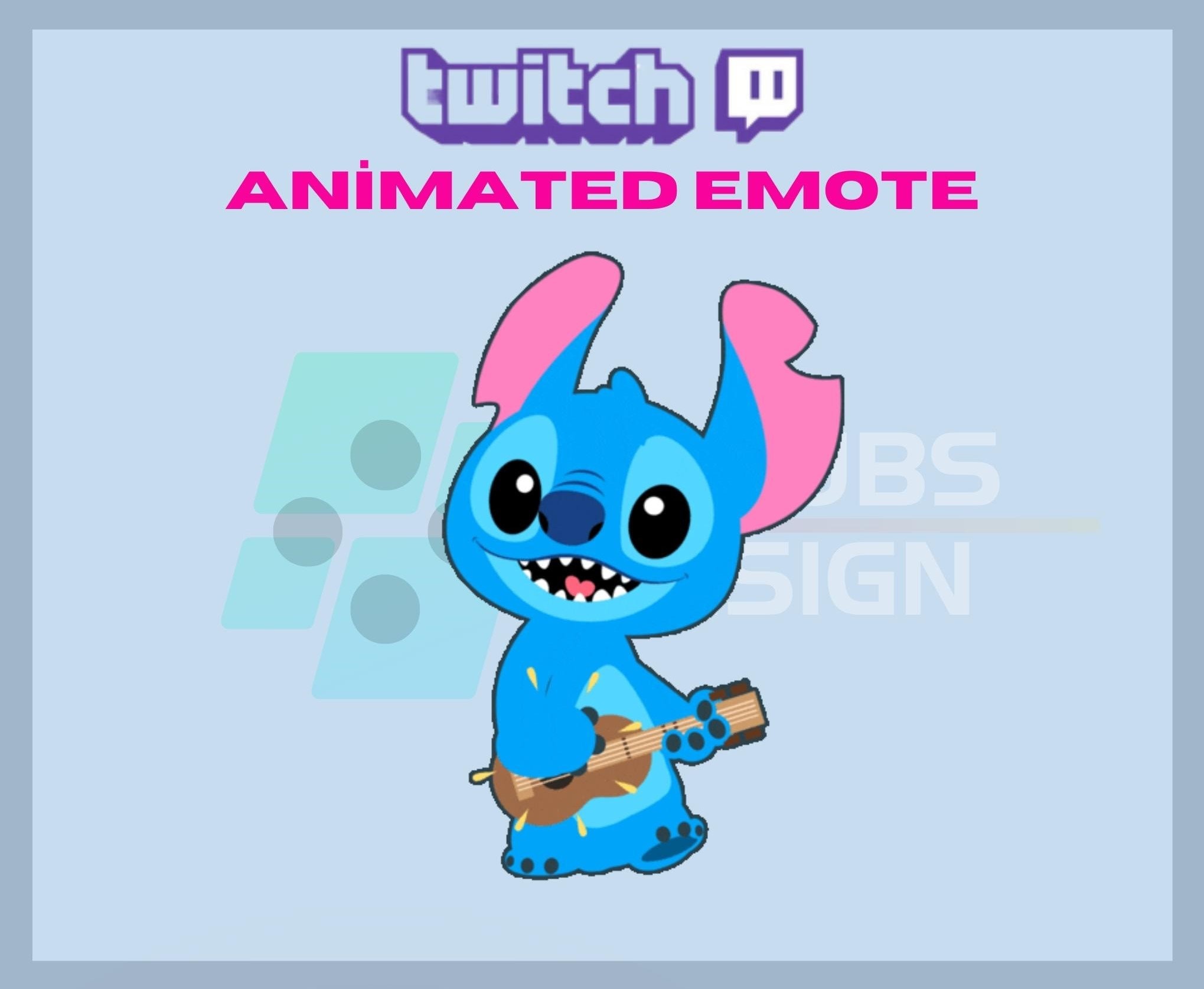 Animated Twitch Emote, Guitarist Stitch Emote, Dancing Emote, Music ...