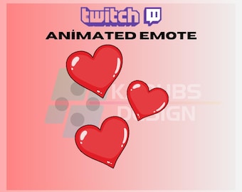 Animated Twitch Emote, Red Heart Emote, Bright Red Heart, Cute Emote, Heart Beat, For Streamers-Instant Download/Ready to Use (transparent)