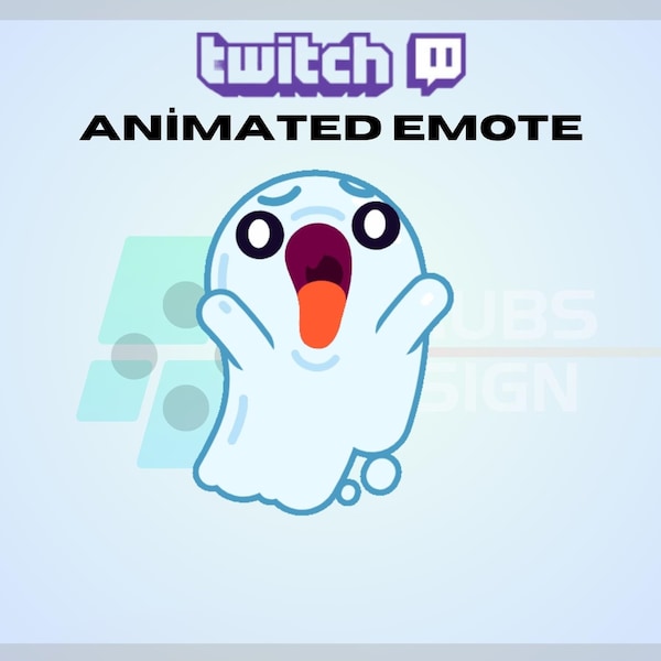 Animated Twitch Emote, Scared Ghost Emote, Halloween Emote, Spooky Ghost Emote, For Streamers-Instant Download / Ready to Use (transparent)