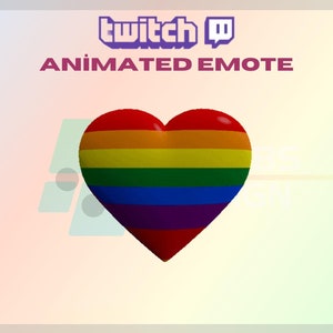 Animated Twitch, Kick Emote, Pride Rainbow, Rainbow Heart Emote, Cute, LGBTQ Emote,For Streamers-Instant Download/Ready to Use (transparent)