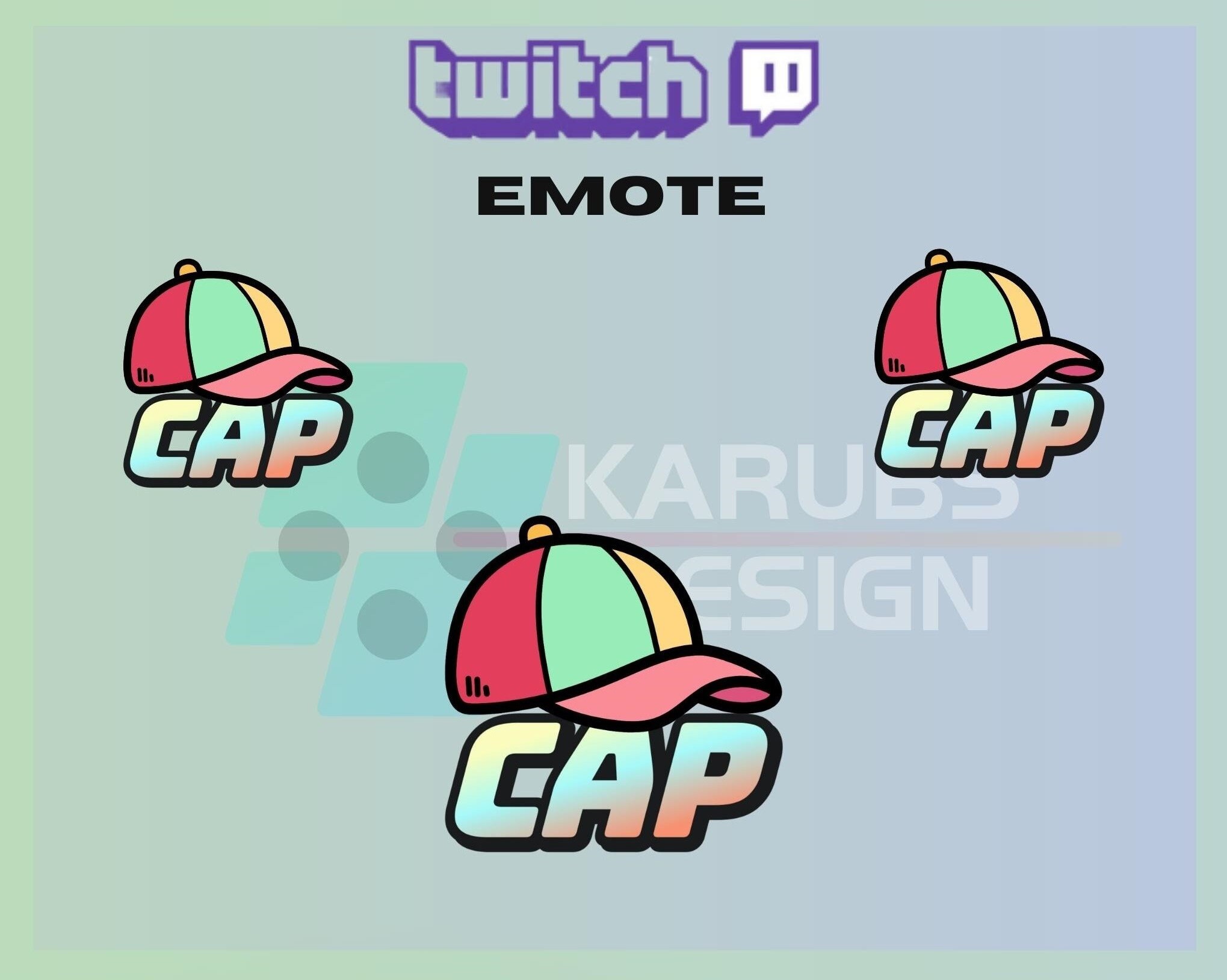1 Twitch Emotes, Colourful Cap Emote, CAP Hat Emote, Funny Emote, Twitch Emote, For Streamers-Instant Download/Ready to Use PNG(transparent)