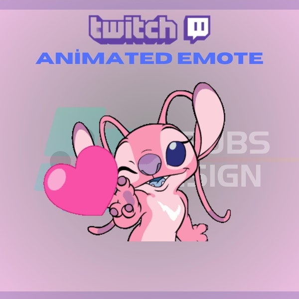 Animation Twitch Emote, Lilo Heart Kiss, Cute Emote, Stitch Emote, Chibi Emote, For Streamers - Téléchargement instantané / Prêt à l'emploi (transparent)