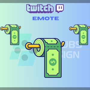 1 Twitch-emote, geldtoiletpapier, rijke emote, Discord-emote, Twitch-emote, voor streamers: direct downloaden/klaar voor gebruik, png-bestand (transparant)
