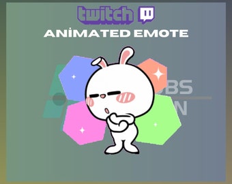 Animated Twitch Emote, Party Bunny Emote, Cute Bunny Emote, Animal Emote, For Streamers - Instant Download / Ready to Use (transparent)