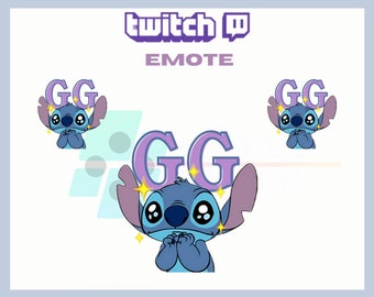 1 Twitch Emote, Stitch "GG" Emote, Cute Blue Stitch Emote, Discord Emote, For Streamers-Instant Download/Ready to Use PNG(transparent)