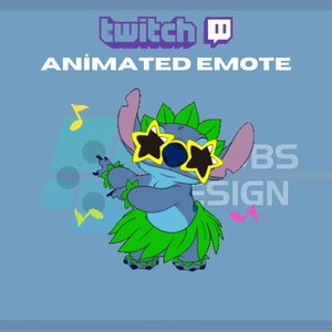 アニメーション Twitch、キック エモート、スティッチ ダンシング エモート、かわいいエモート、クールなエモート、ダンス、ストリーマー向け - すぐにダウンロード/すぐに使用可能 (透明)