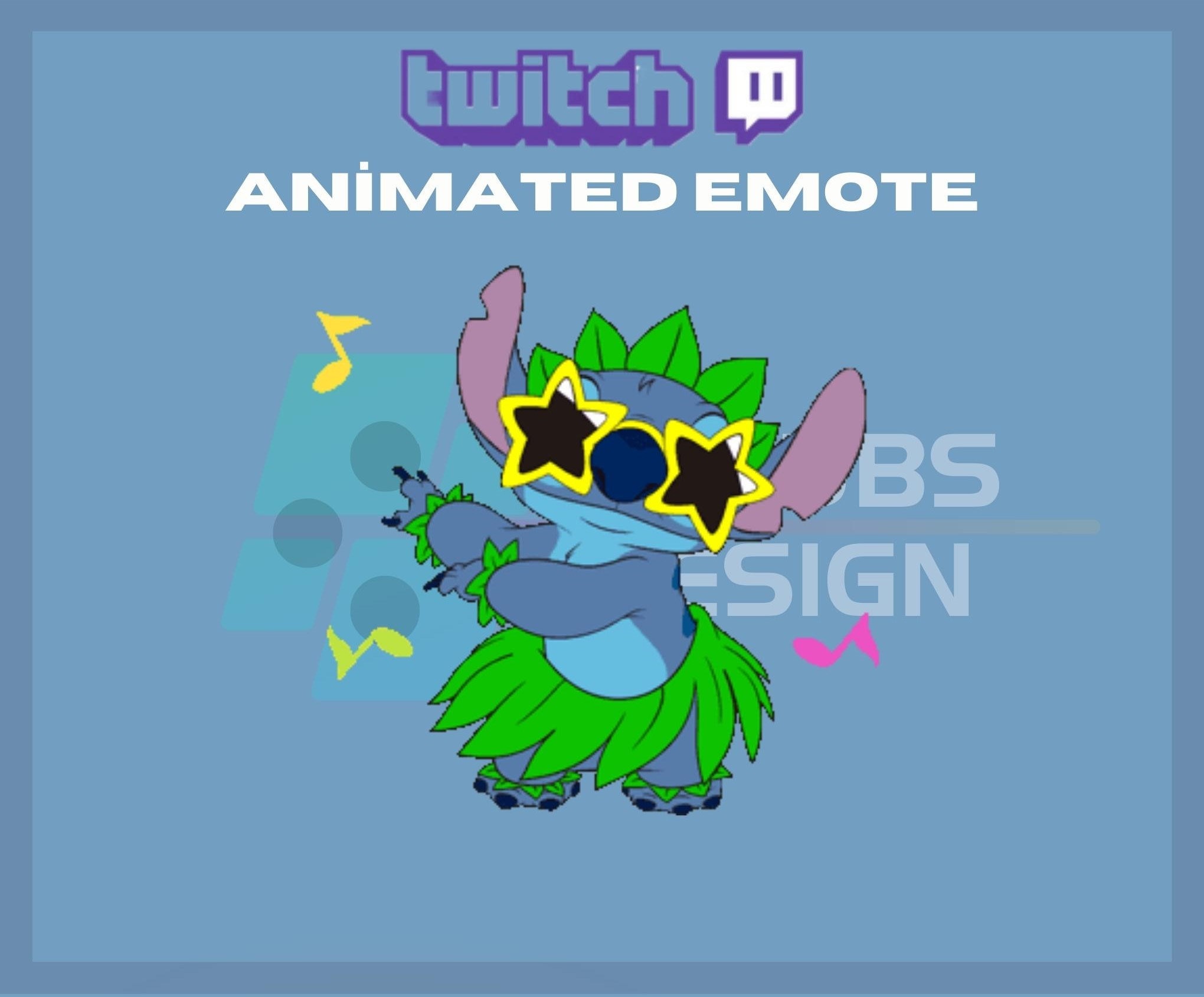 Animated Twitch, Kick Emote, Stitch Dancing Emote, Cute Emote, Cool Emote, Dance, For Streamers-Instant Download/Ready to Use (transparent)