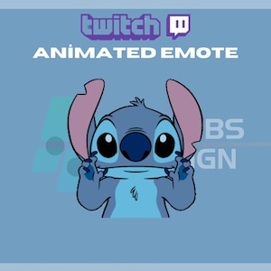 Animated Twitch, Kick Emote, Stitch Grimace Emote, Cute, Boredom Emote, Kawaii, For Streamers - Instant Download/Ready to Use (transparent)