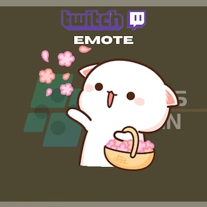 アニメーション Twitch、キック エモート、花屋の猫 エモート、かわいいエモート、花 エモート、ストリーマー向け - すぐにダウンロード / すぐに使用可能 (透明)