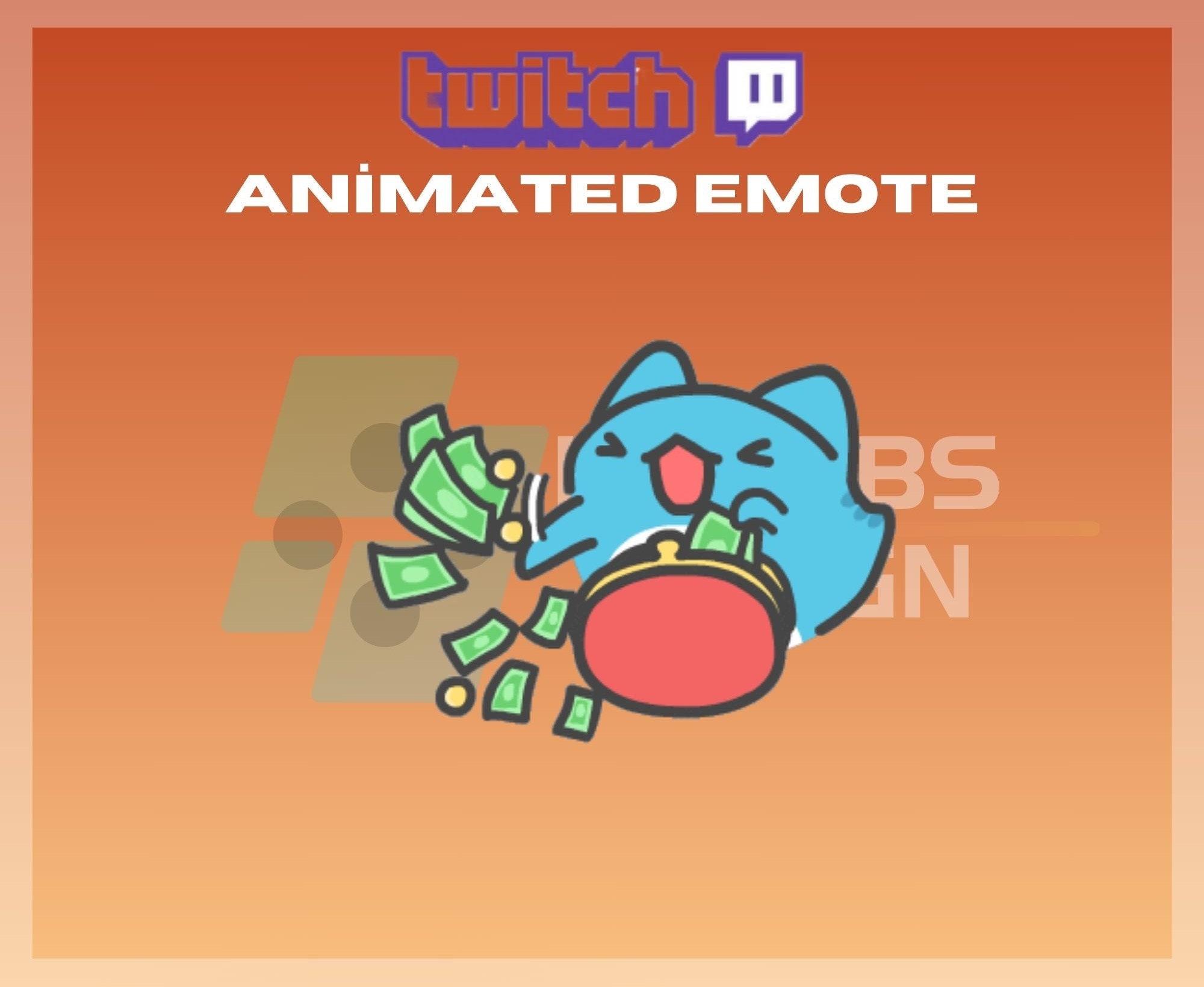 Animated Twitch Emote, Money Emote, Cute Emote, Donate Emote, Money