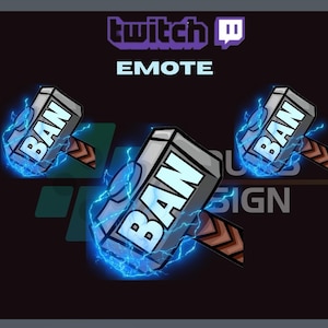 1 Twitch Emote, Ban Hammer Emote Electric, Ban Hammer for Twitch, Twitch Stream,For Streamers-Instant Download/Ready to Use PNG(transparent)