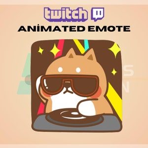 Animated Twitch, Kick Emote, Dj Cat Emote, Cute Cat Emote, Kitten Emote, Dance Emote, For Streamers - Instant Download/Ready to Use