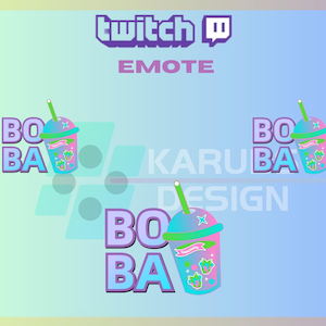 1 Twitch Emote, Boba Emote, Süßer Boba Channel Point, Bunt Boba Emote, Für Streamer - Instant Download / Ready to Use PNG (transparent)