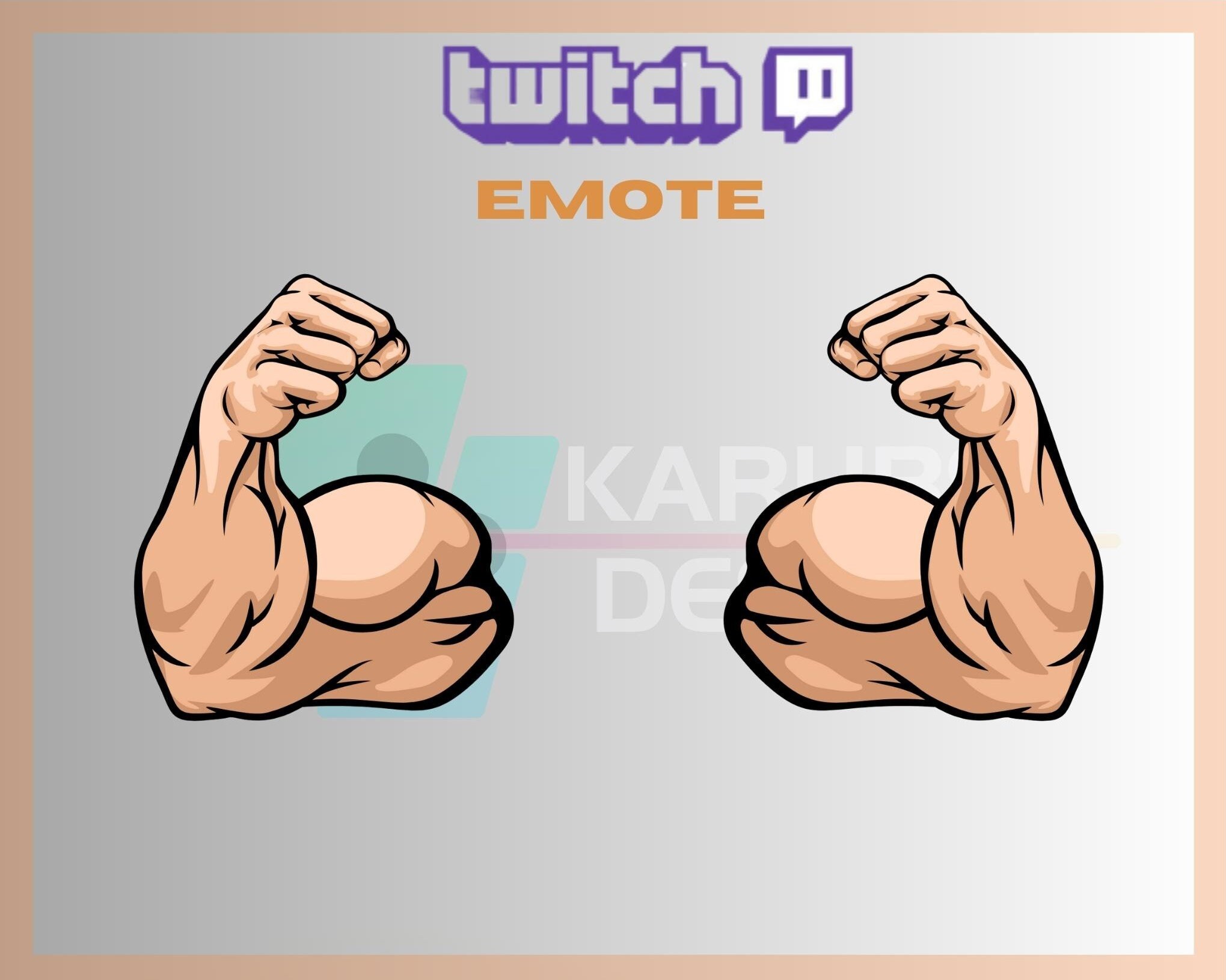 2 Twitch Emote, 2 Bicep Flex Emotes, Muscle, Left Bicep Flex, Right Bicep Flex, For Streamers-Instant Download/Ready to Use PNG(transparent)
