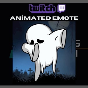 Animated Twitch Emote, Ghost Animated Emote, Halloween, Dabbing,Spooky,Scary Ghost,Twitch Stream,For Streamers-Instant Download/Ready to Use