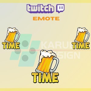 1 Twitch Emote, Beer Time Emote, Beer Emote, Funny Emote, Community Emote, For Streamers - Instant Download / Ready to Use PNG (transparent)