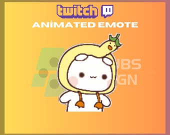 Animated Twitch Emote, Wiggle Emote, Duck Hat Emote, Cute Emote, Bear Emote, For Streamers-Instant Download / Ready to Use (transparent)