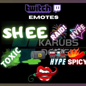 9 Twitch Emotes, Text Emotes, Funny Emotes, Kawaii Emote, Emote Pack, Cute, For Streamers-Instant Download/Ready to Use PNG(transparent)