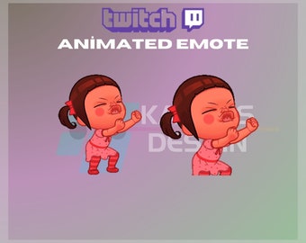 Animated Twitch, Kick Emote, Girl Child Emote, Cute, Colourful Emote, Dancing Girl, For Streamers-Instant Download/Ready to Use(transparent)
