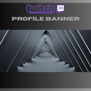 Peut inclure: Une image abstraite en noir et blanc d'un tunnel fait de triangles. L'image est une bannière de profil pour Twitch.