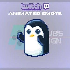 Animated Twitch, Kick Emote, Dancing Penguin Emote, Pixel Emote, Animal Emote, For Streamers-Instant Download/Ready to Use (transparent)